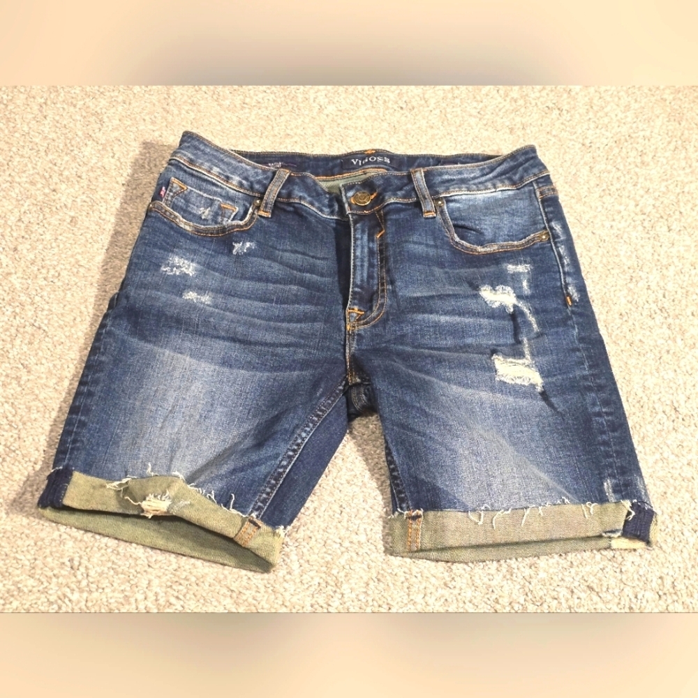 Vigoss Marley Midrise Jean Shorts Beach Cuffed Vacation Summer